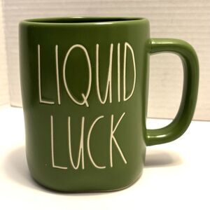 Rae Dunn Liquid Luck Coffee Mug Farmhouse St Patricks Day Shamrock Green New